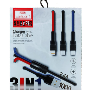 کابل تبدیل USB به لایتنینگ/ USB-C /micro USB ارلدام مدل EC-imc-067 طول 1 متر